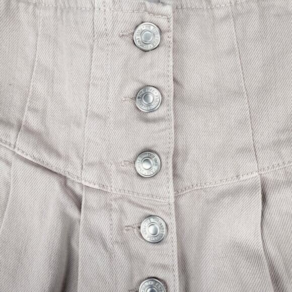 Free People We The Free Paris High Waisted Twill Pleated Short In Ivory Size 24 - Picture 5 of 6